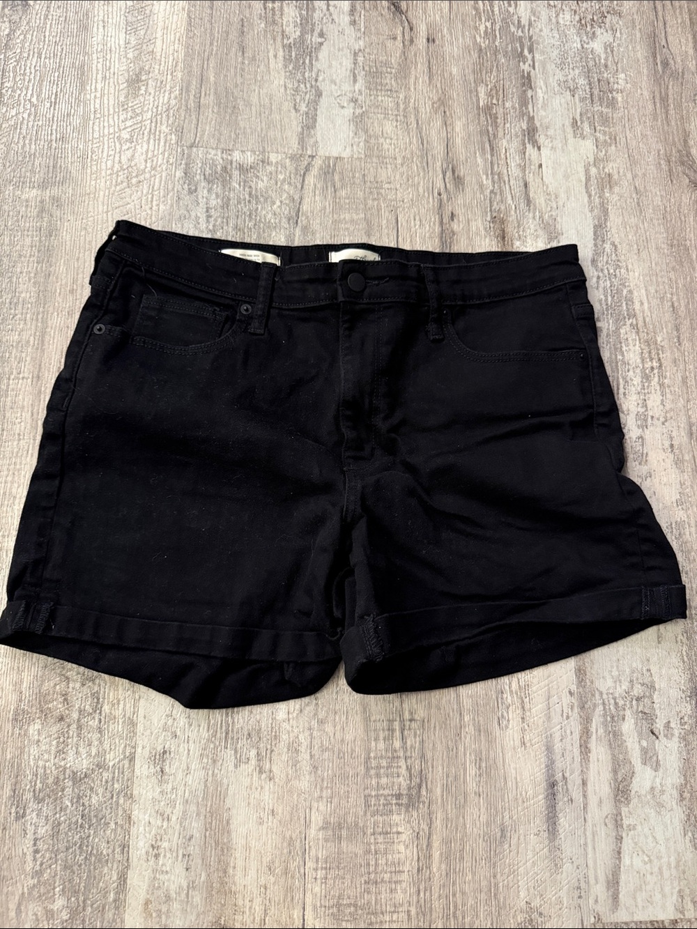 Universal Thread Black Denim Roll-Hem Shorts